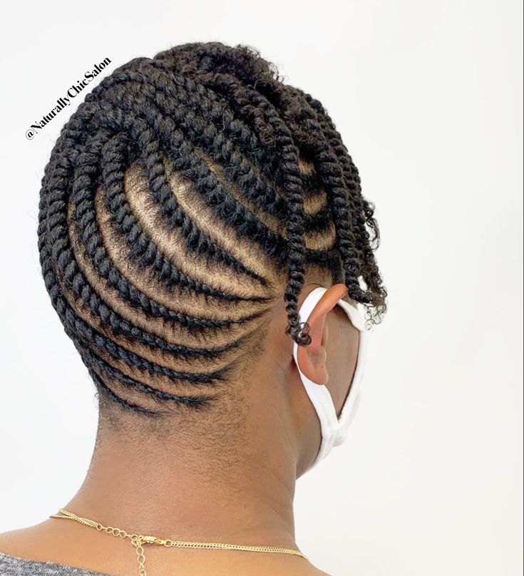 FLAT TWIST UPDO ON NATURAL HAIR